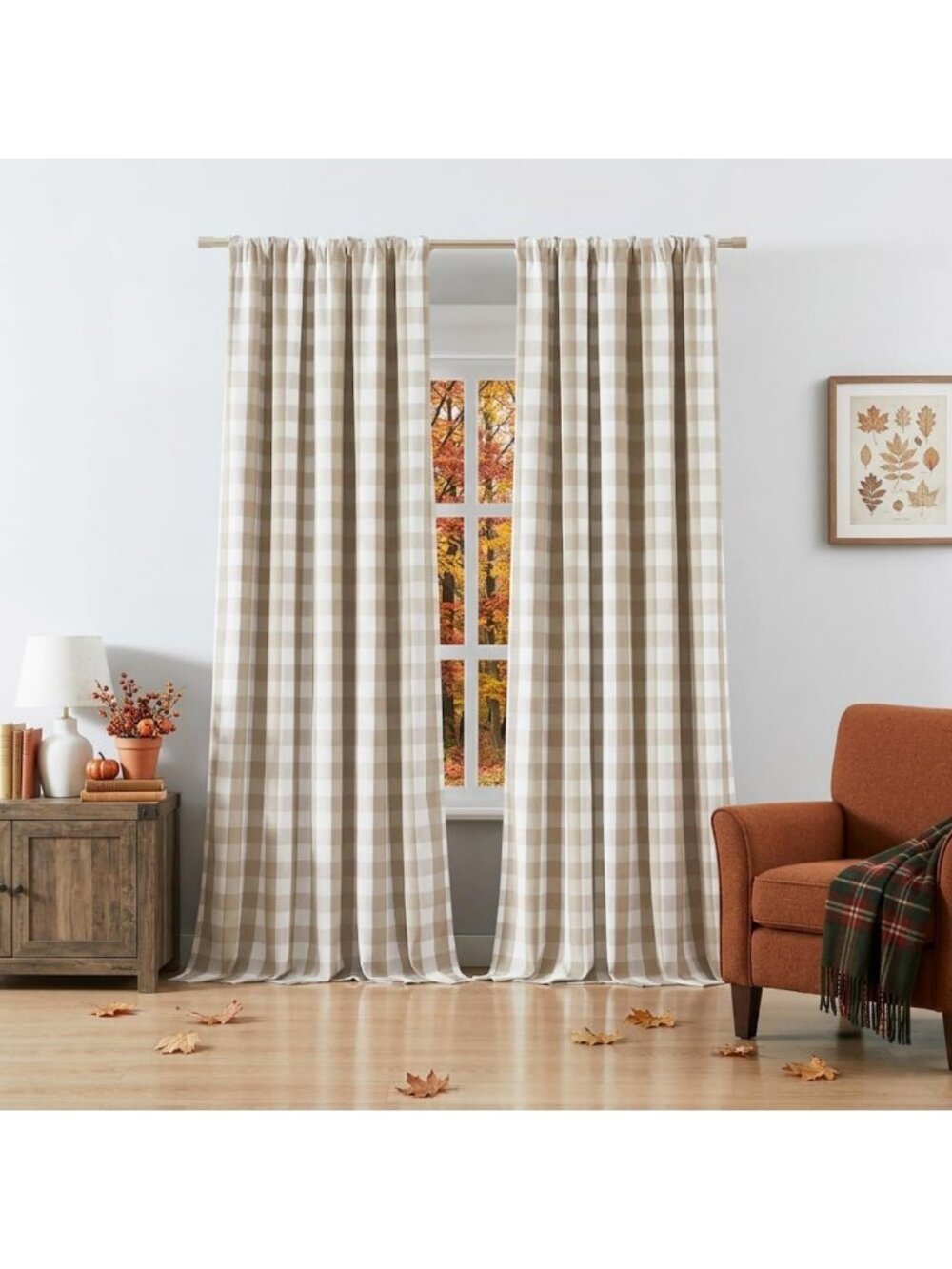 63 Inch Buffalo Plaid Blackout Curtains for Bedroom & Living Room Decor